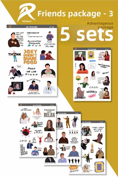 AR Sticker ملصق الكمبيوتر المحمول المميز للأصدقاء - 3-5 مجموعات