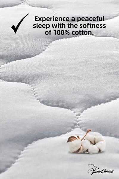 Vionel Home 100% pamut, steppelt matracvédő lepedő, teljes éllel felszerelt, szálas töltet, egy- és dupla