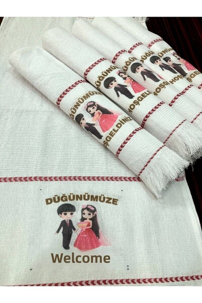 yörük tuhafiye Wedding Towel Car Towel Convoy Towel Pack of 12.pink Bride 2