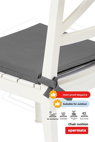 XPERMATE Anthracite Zippered 4-Piece Chair Cushion - 40X40 cm Sponge Laces