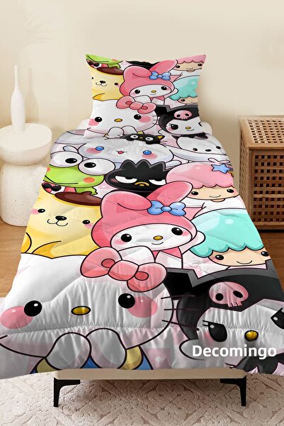 dekomingo Patterned Quilted Quilt - Kuromi and Friends