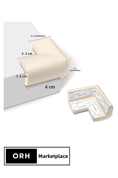 ORH Market 10-Piece Cream Thick Rubber Baby Safety Set – 2m Edge Protector Corner Protector, 3m Tape