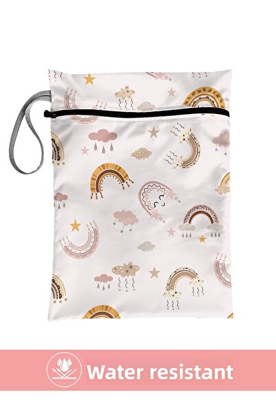 Bunnybons حقيبة غسيل قوس قزح - للملابس المتسخة الرطبة/الجافة، ملابس السباحة، ...