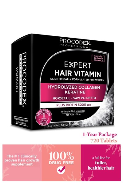 Procodex امرأة - (عبوة من 12 قطعة) البيوتين والكيراتين والكولاجين والأحماض ال...