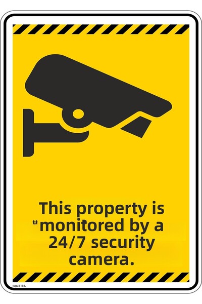 isgtabelam 15×20 سم/3 قطع/ملصق فسفوري/يتم مراقبة هذا المنزل بواسطة كاميرا أمن...