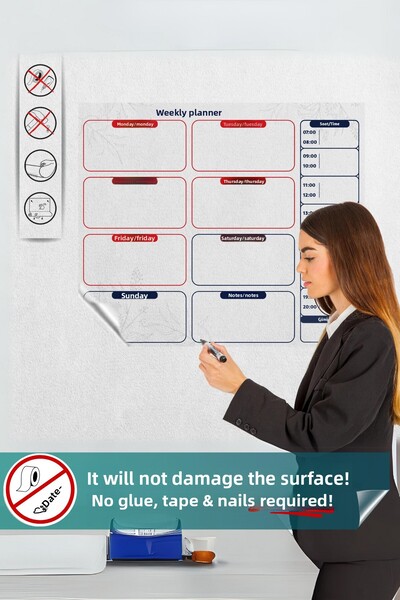 Pi Papers Planificator săptămânal, hârtie inteligentă magică inovatoare fără a deteriora suprafața, planificator orar