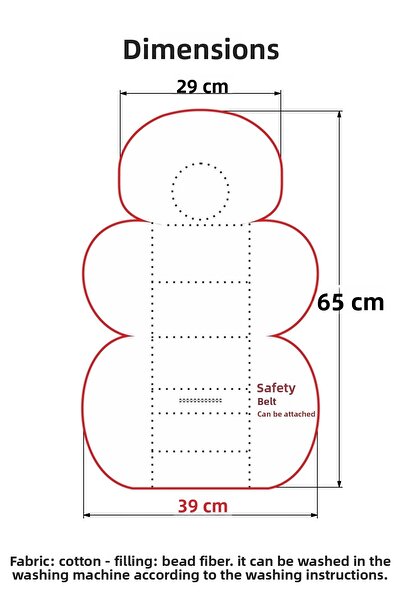 Umaybebek Stroller Cover Stroller Cushion 2 Pieces - Waist Support - Cat Pattern