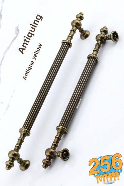 Badem10 Fate Antique Metal Galben Antic 256 Mm Mobilier Bucătărie Sertar Dulap Dulap Mâner Trage
