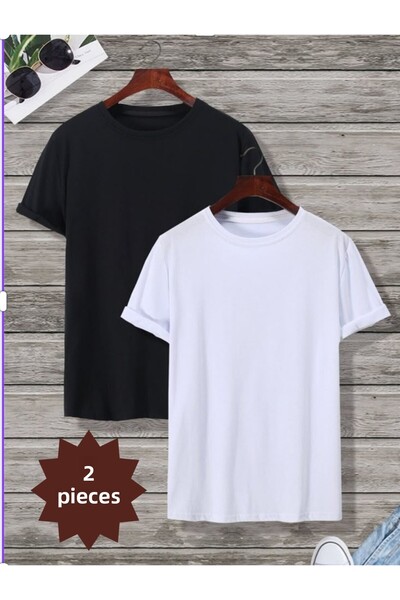 JustBS Σετ 2 ανδρικών μπλουζών κανονικής εφαρμογής