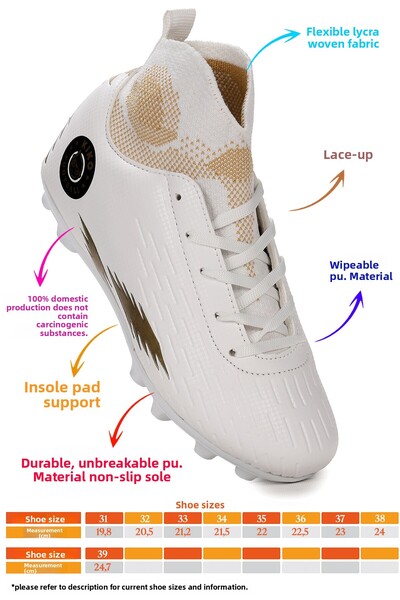 Almues Karamazı Tusa Fkp High-Top Football Boots Turf Field Boys' Soccer Shoes