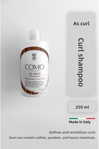 botegohair كومو كيرل |   شامبو للشعر المجعد 250 مل - لتعزيز التجعيد / للشعر ا...