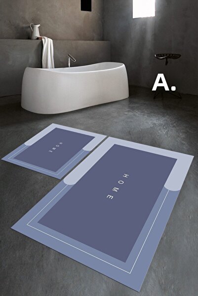 Napoli Home Set de toaletă digital cu imprimeu anti-alunecare, lavabil, pentr...