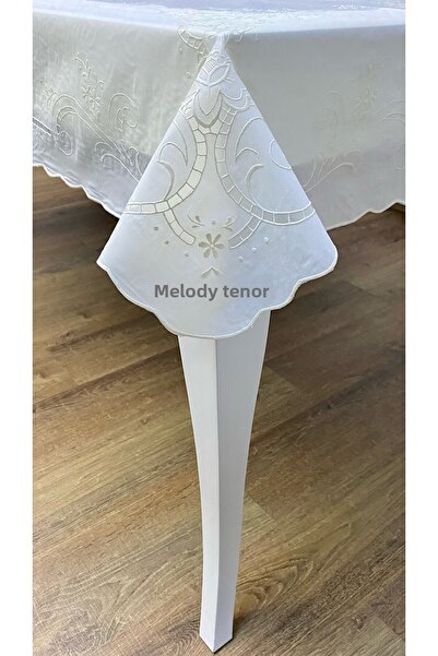 MEİWA مفرش طاولة مستطيل من القماش الزيتي PVC مزين بالدانتيل جاهز مقاس 122 × 153 سم