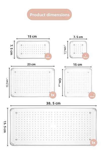 Evlinya Organizer συρταριών 15 - Αξεσουάρ καλλυντικών κοσμημάτων Organizer πολλαπλών χρήσεων