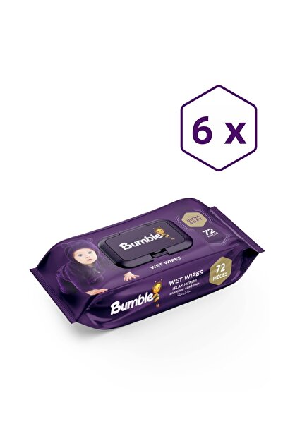 Bumble مناديل مبللة للأطفال - 72 منديل، عبوة من 6 قطع للعناية بالطفل الحساس و...