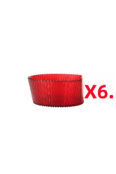 Porland Magnalia Red Bowl 6 Pcs 16cm