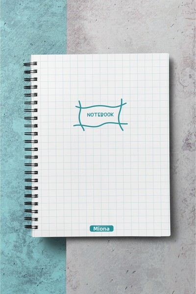 Miona A5 Spiral Hardboard Cover 120 Sheets Squared School Notebook, Notebook