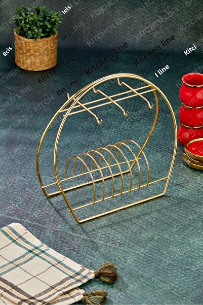 Kitchen Line Gold Color Cup Holder Gold Cup Stand 6-Piece Presentation Gold Cup Stand