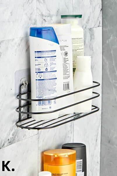 KILINÇ STORE منظم الحمام الأسود - حامل الشامبو وموزع الصابون ومنظم الدش البيض...