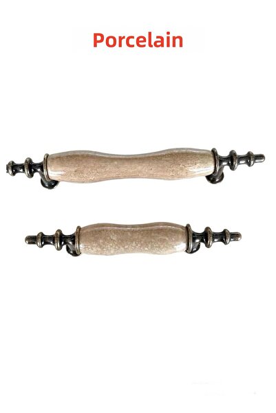 Porcellana Perla Mâner de mobilier din metal din porțelan Mâner dulap sertar bucătărie copii mâner - antic -Asos64mm-STK3158