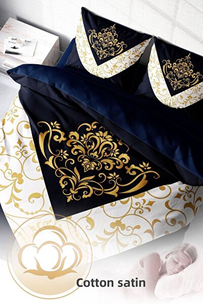 PerlaSera 3D Custom Design - Double Cotton Satin Duvet Cover Set, Ottoman Motifs V