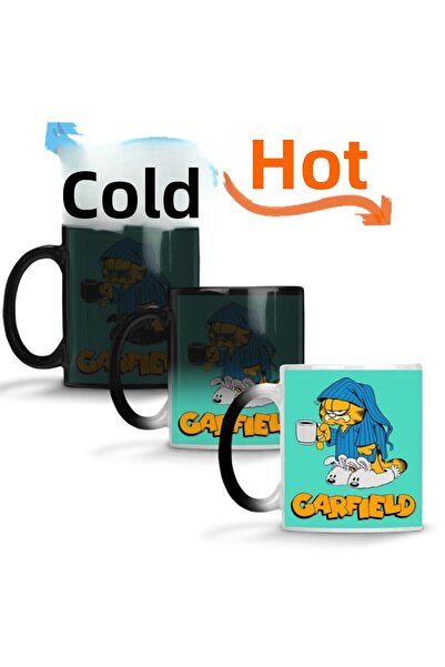 Baskı Dükkanı Garfield 02 Magic Mug Cup Porcelain