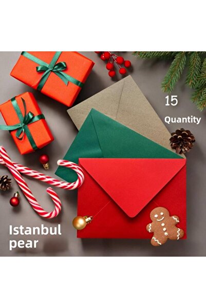 Pera İstanbul 15 ظرفًا ملونًا بطابع رأس السنة - 13x18