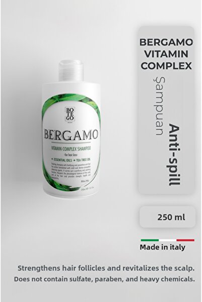 botegohair مركب فيتامينات بيرجامو |   شامبو مضاد للتساقط 250 مل - للشعر الحسا...