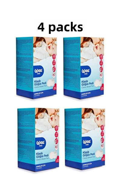 Wee Baby وسادات صدر وي بيبي كلاسيك، 40 قطعة × 4 قطع