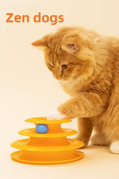 ZENDOG قرص ترفيهي متعدد الطبقات على شكل برج للقطط