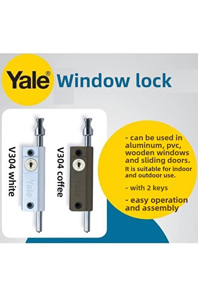 Gürçay Hırdavat Κλειδαριά ασφαλείας πόρτας παραθύρου Yale V304 Λευκό