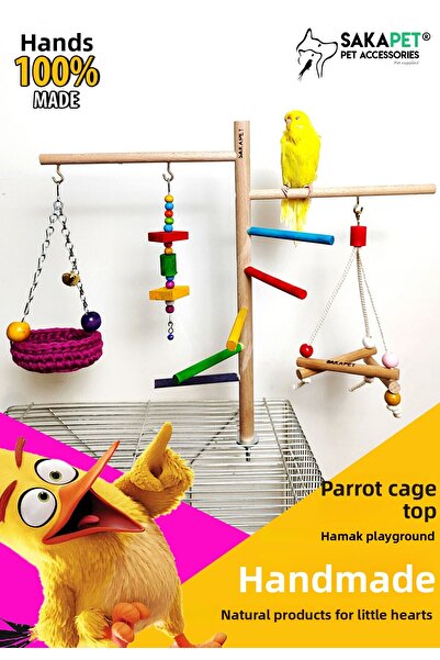 SAKAPET قفص أرجوحة AS06 - قفص ترفيهي للببغاء