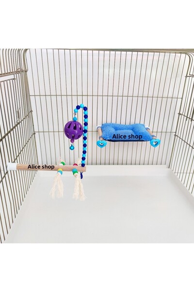 aliceshop Magnificent Set of 2 Bird Bed and Stress Drawstring Bell Bulk Perch