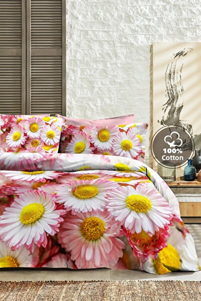 MonoHome طقم سرير مزدوج رقمي فاخر من القطن بنسبة 100% من Ranforce Daisy