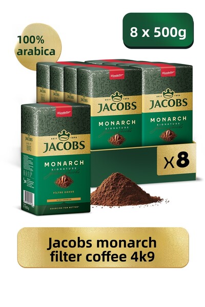 Jacobs قهوة مونارك فلتر 2 × 500 جرام، مجموعة من 4 قطع، 4 كجم