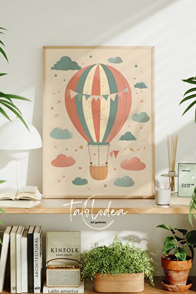 tablodea Balon zburător Decor minimalist pentru camera bebelușului Poster înr...