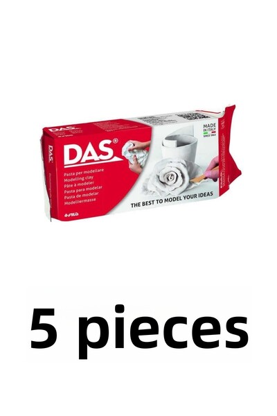 Das 5 Pieces Air Drying Ceramic Clay Plasticine Natural 500 Gr White