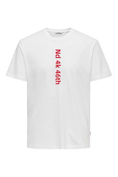 Only & Sons Tricou alb pentru bărbați - Lung Reg Ss,22018480-01