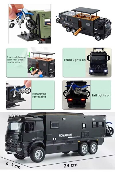 BYCEGU 95620 Pull and Drop Motorized Toy Model Caravan with Sound and Light