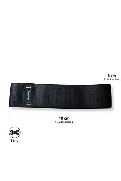 Rebuwo Pro Squat Hip Exercise Fabric Resistance Band 40 cm – Black