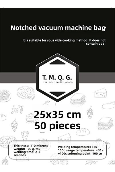 T.M.Q.G 25 × 35 سم - 50 قطعة أكياس مكنسة كهربائية مسننة من النوع المنزلي