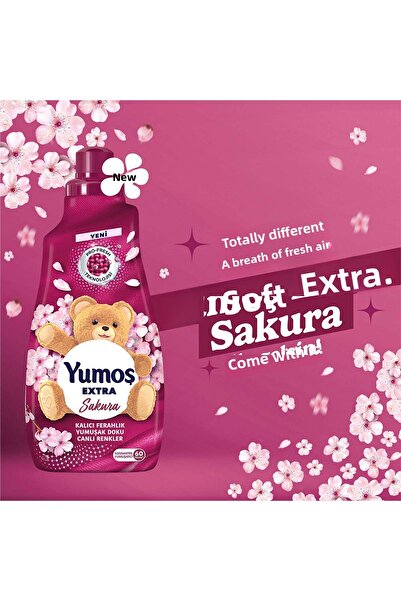 Yumoş Extra Concentrated Fabric Softener Sakura 1440 ml 60 Washes X3
