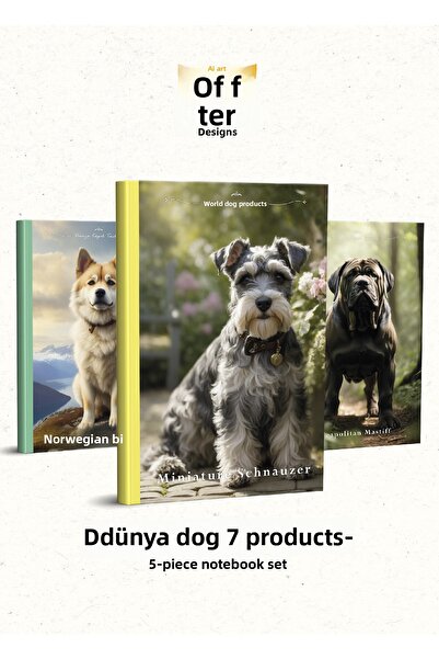 YAPAY ZEKA SANAT Caiete cu specii de câini din lume, set de 520