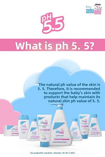 Sebamed Newborn Baby Shampoo 250 ml X 2 Pieces Contains Bisabolol, Non-Stinging, Ph 5.5, Moisturizing Care