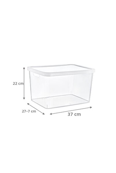 Smartware Set of 4 Stafi Multi-Purpose Box with Lid Transparent 18 Lt