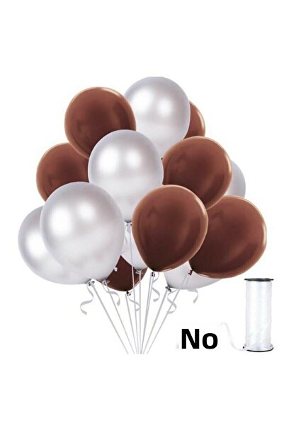BEST PARTİ DOĞUM GÜNÜ PARTİ SÜSLERİ بالون بني - فضي ميتاليك 15 قطعة