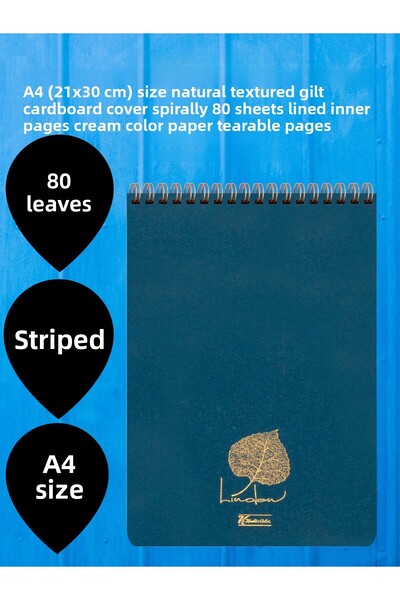 SEYFİKİRTASİYE Caiet A4 (21x30 CM) cu linii, 80 de coli, copertă din carton, ...