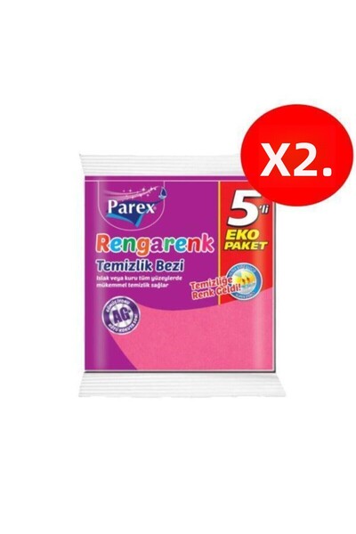 Parex Цветна кърпа за почистване, 5 броя в опаковка x 2