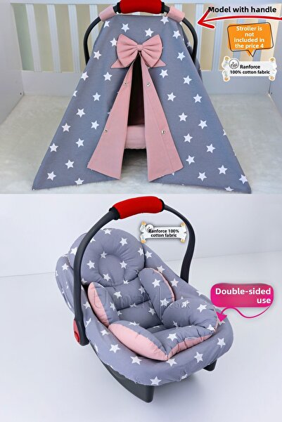 Umaybebek 3 Pieces - Stroller Cover, Stroller Cushion with Waist Support, Str...