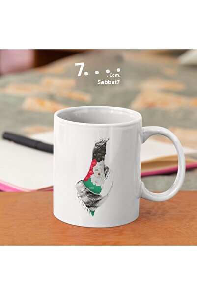 sabbe7 Printed Mug with Palestinian Map Design